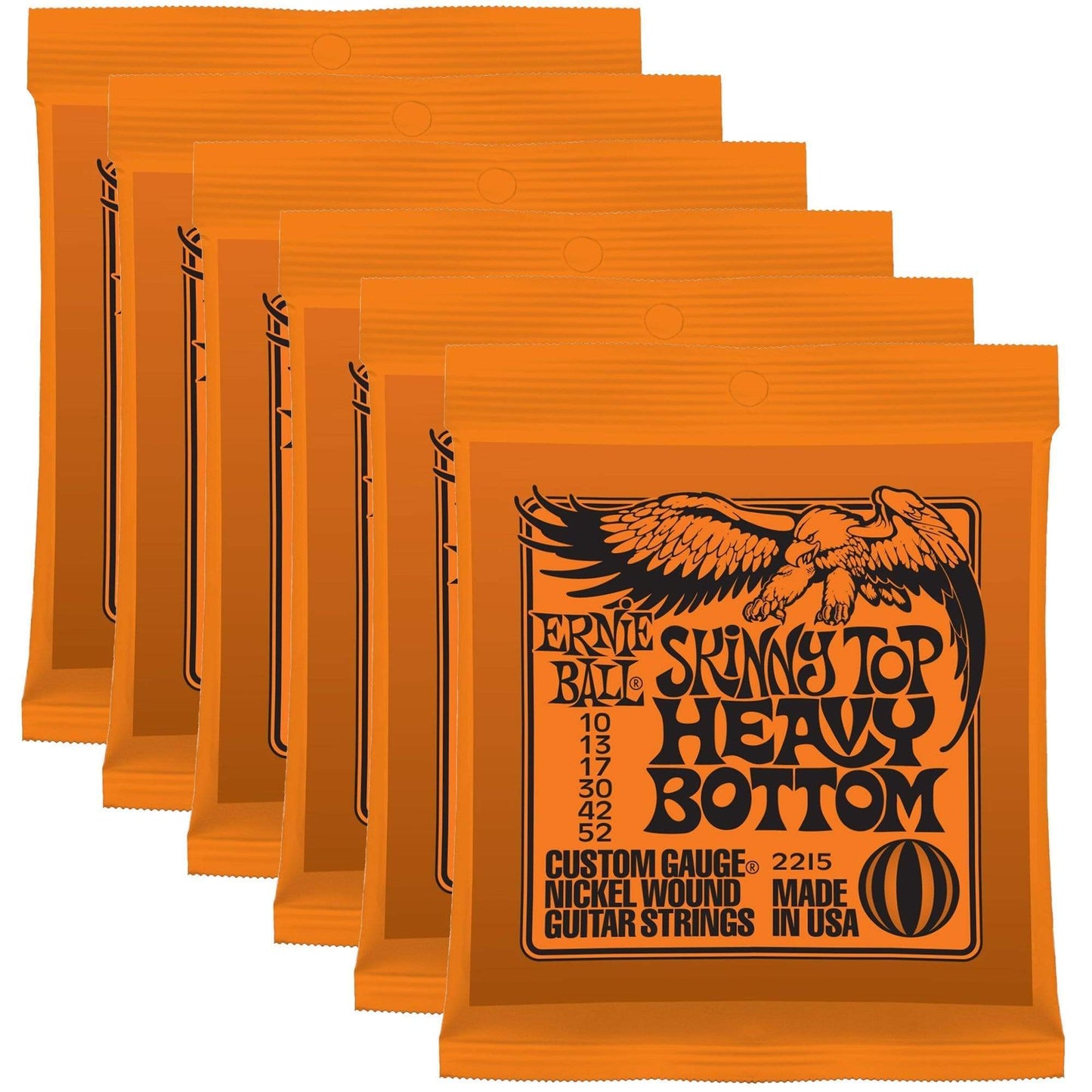 Ernie Ball 2215 Skinny Top Hvy Bot 10-52 (6 Pack Bundle) Accessories / Strings / Guitar Strings