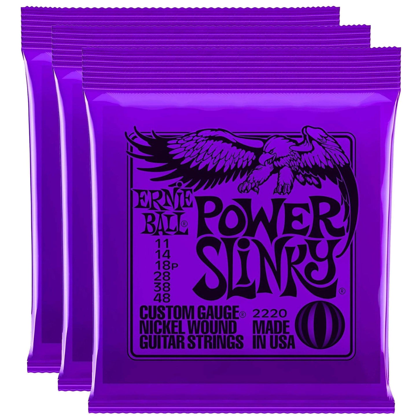 Ernie Ball 2220 Power Slinky 11-48 (3 Pack Bundle) Accessories / Strings / Guitar Strings