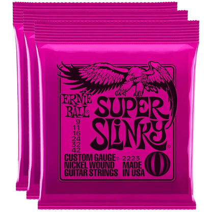 Ernie Ball 2223 Super Slinky 9-42 (3 Pack Bundle) Accessories / Strings / Guitar Strings