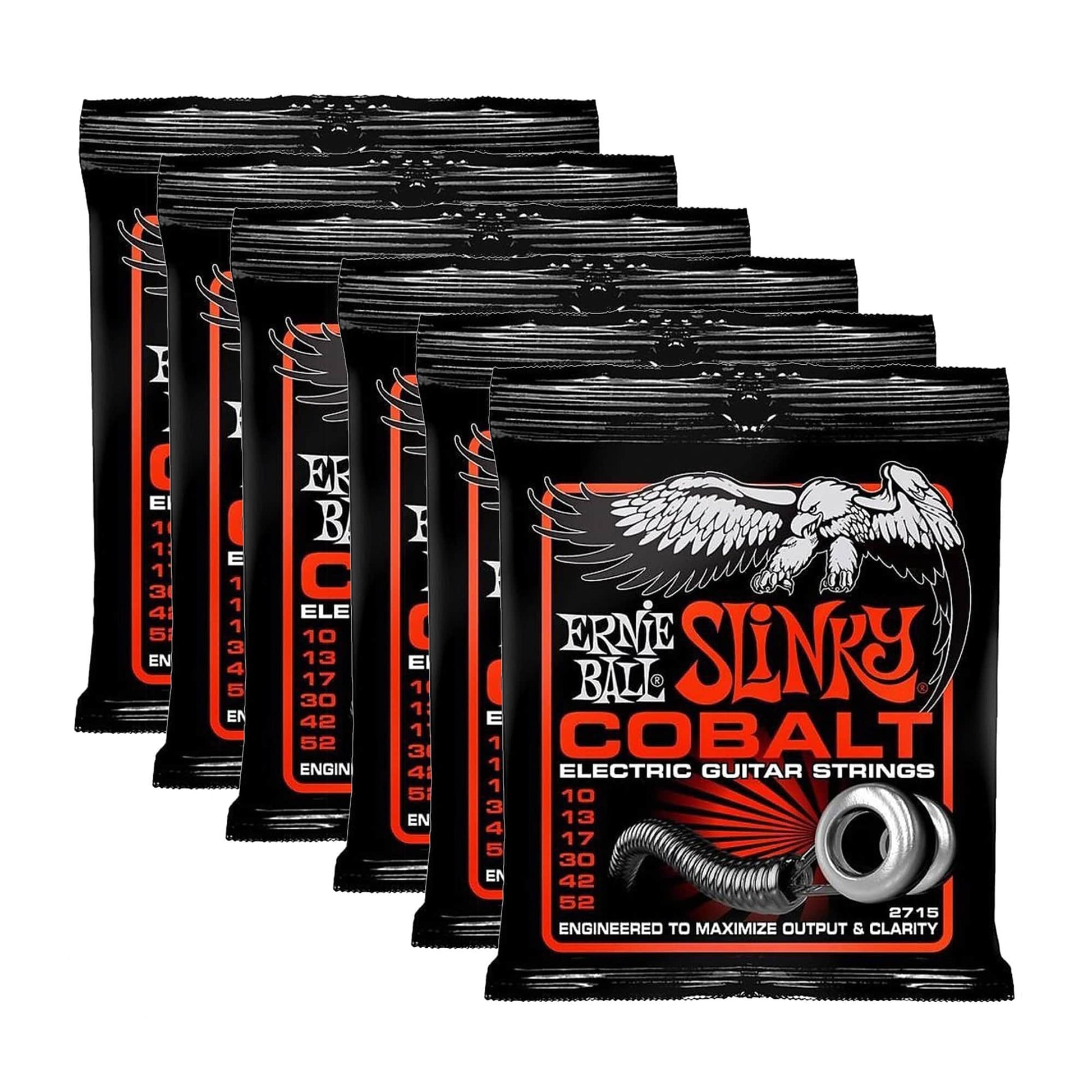 Ernie Ball 2715 Cobalt Skinny Top/Heavy Bottom Slinky 10-52 6 Pack Bundle Accessories / Strings / Guitar Strings