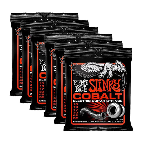 Ernie Ball 2715 Cobalt Skinny Top/Heavy Bottom Slinky 10-52 6 Pack Bundle Accessories / Strings / Guitar Strings