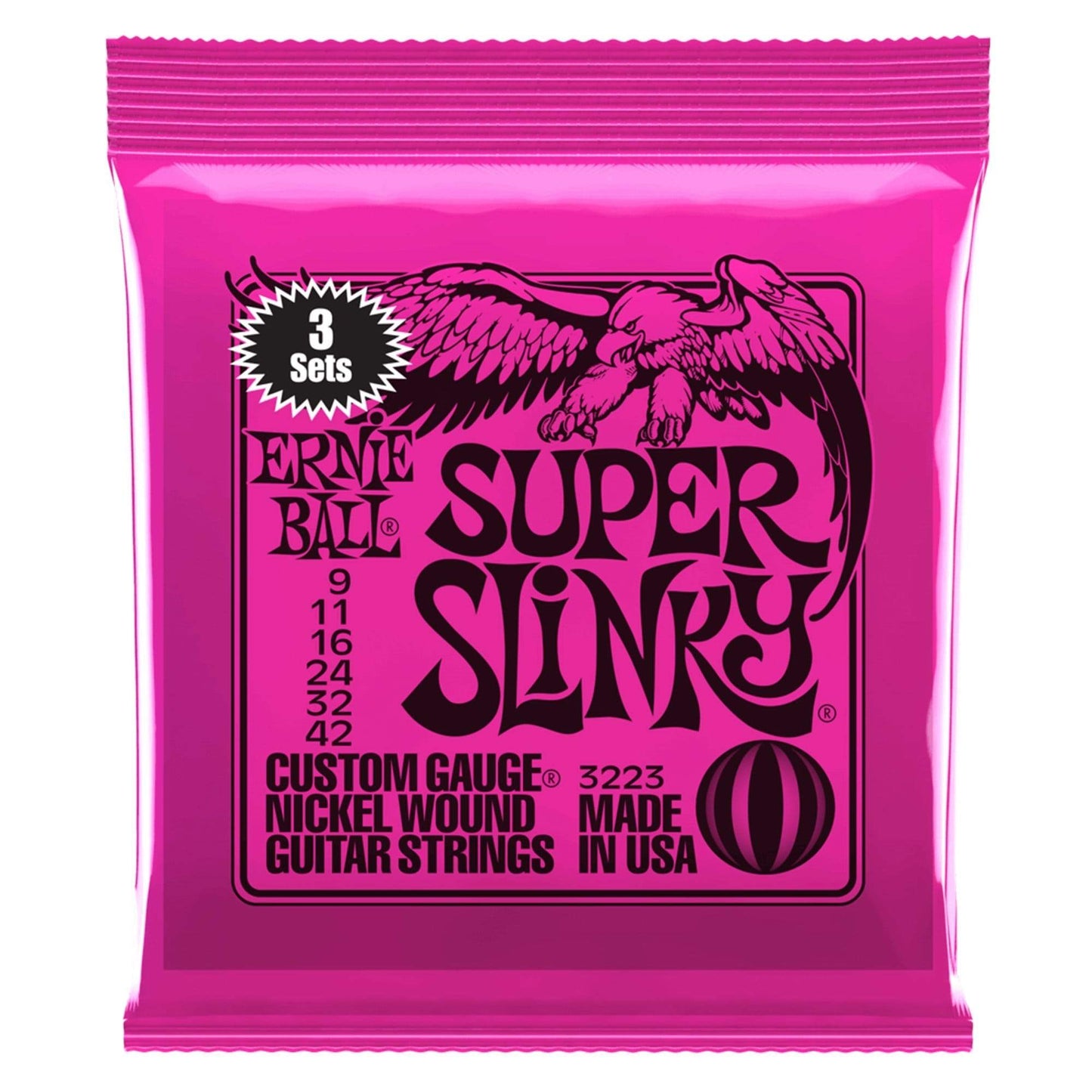 Ernie Ball 3223 Super Slinky Nickel Wound Sets 09-42 3-Pack Accessories / Strings / Guitar Strings