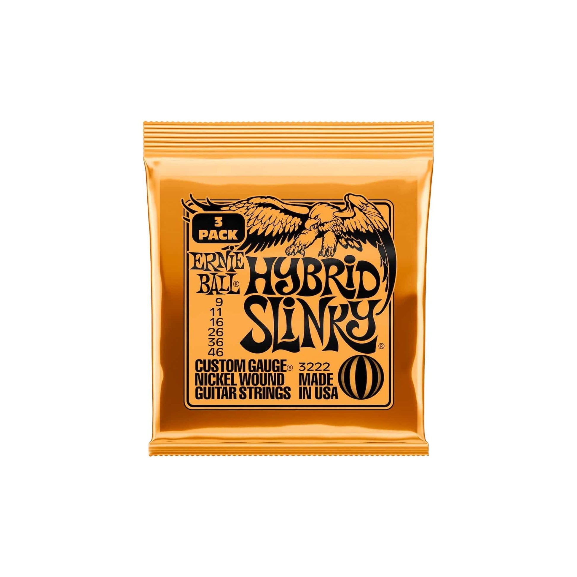 Ernie Ball Hybrid Slinky Nickel Wound Electric Guitar Strings 9-46 3-Pack Accessories / Strings / Guitar Strings