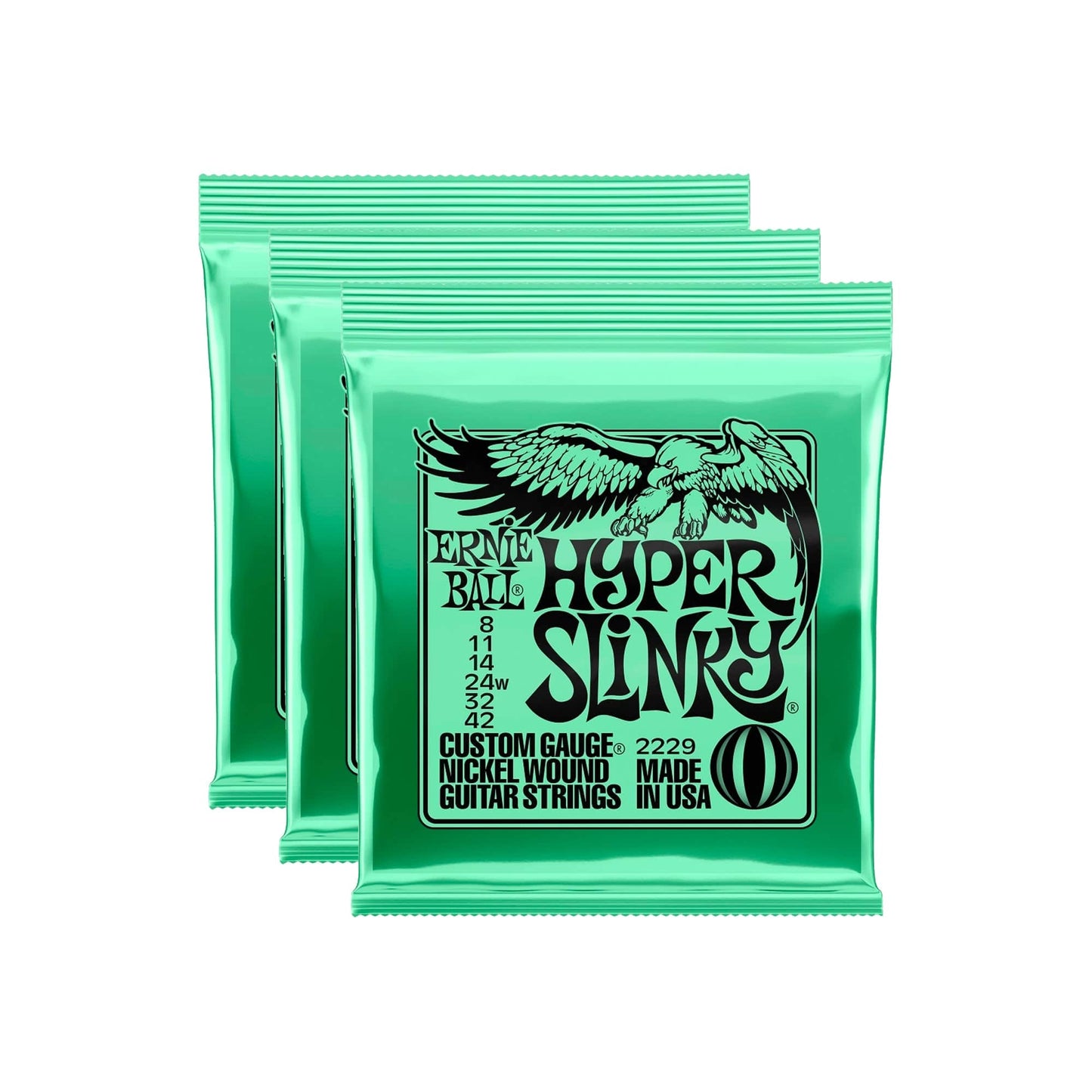 Ernie Ball Hyper Slinky 8-42 3 Pack Bundle Accessories / Strings / Guitar Strings
