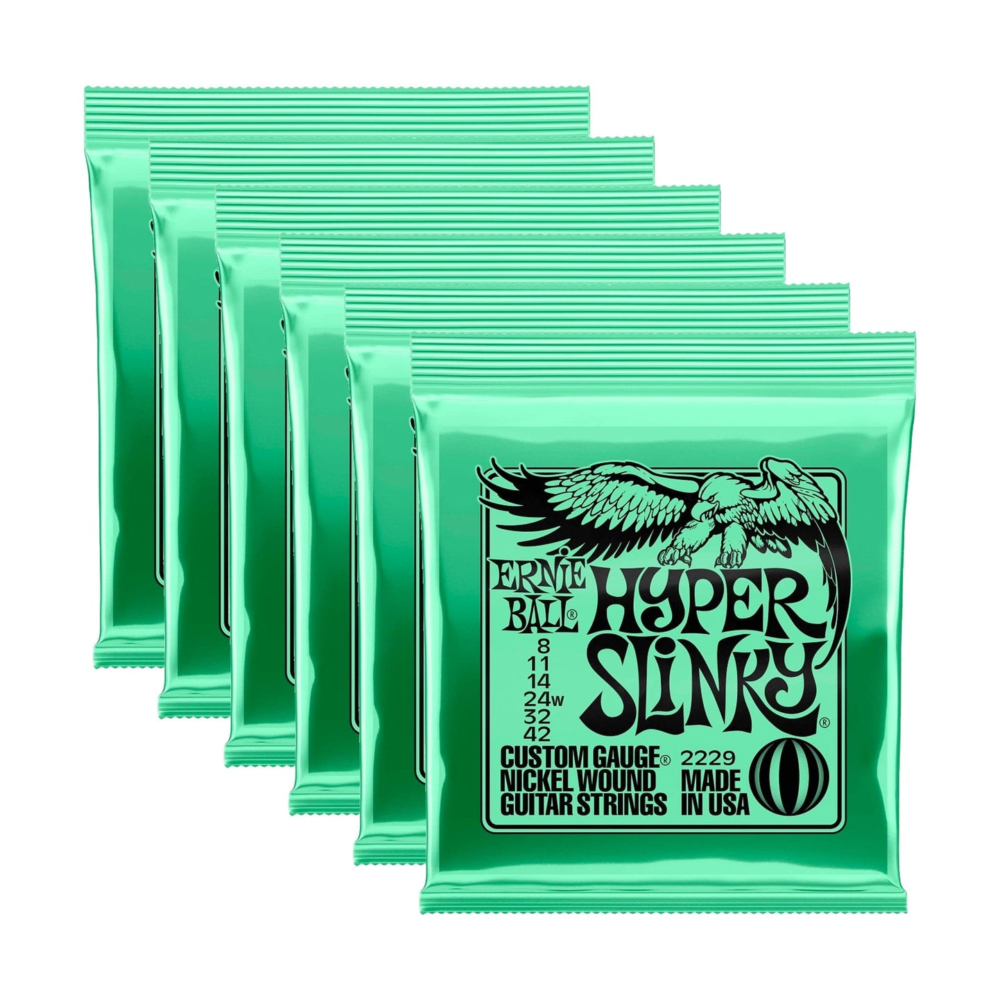 Ernie Ball Hyper Slinky 8-42 6 Pack Bundle Accessories / Strings / Guitar Strings