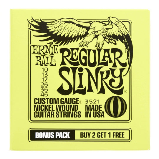 Ernie Ball Regular Slinky 10-46 Bonus Pack Accessories / Strings / Guitar Strings