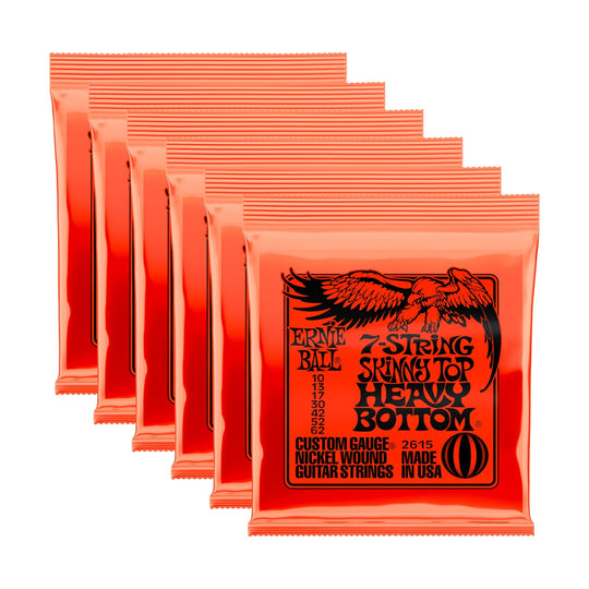 Ernie Ball Skinny Top Heavy Bottom 7-String Slinky 10-62 6 Pack Bundle Accessories / Strings / Guitar Strings