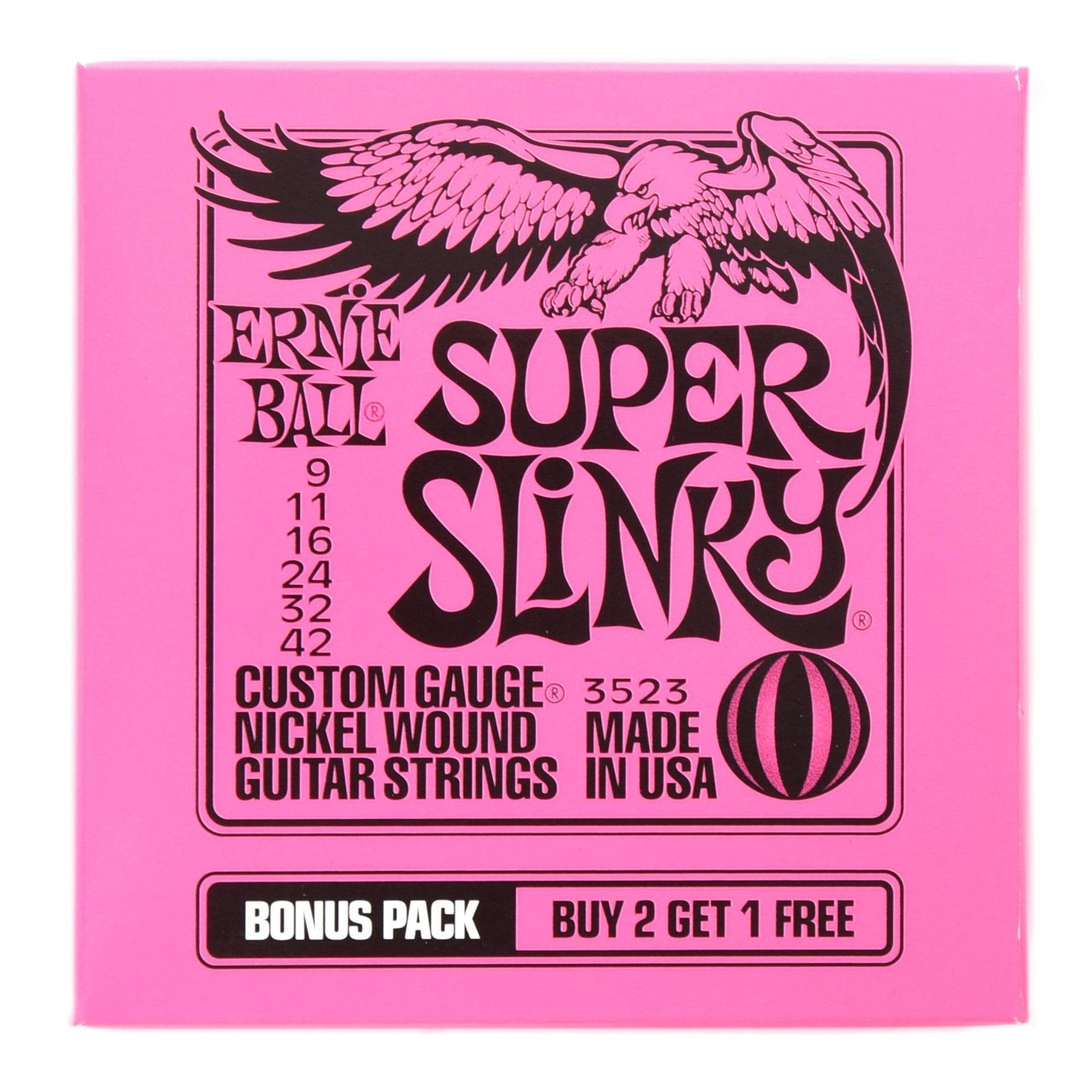 Ernie Ball Super Slinky 9-42 Bonus Pack Accessories / Strings / Guitar Strings