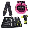 Ernie Ball 4114 Musician's Tool Kit, Power Peg, Jacquard Strap and Braided Cable Bundle #1 Accessories / Tools