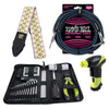 Ernie Ball 4114 Musician's Tool Kit, Power Peg, Jacquard Strap and Braided Cable Bundle #11 Accessories / Tools