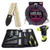 Ernie Ball 4114 Musician's Tool Kit, Power Peg, Jacquard Strap and Braided Cable Bundle #12 Accessories / Tools