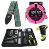 Ernie Ball 4114 Musician's Tool Kit, Power Peg, Jacquard Strap and Braided Cable Bundle #13 Accessories / Tools