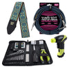Ernie Ball 4114 Musician's Tool Kit, Power Peg, Jacquard Strap and Braided Cable Bundle #15 Accessories / Tools