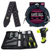 Ernie Ball 4114 Musician's Tool Kit, Power Peg, Jacquard Strap and Braided Cable Bundle #3 Accessories / Tools