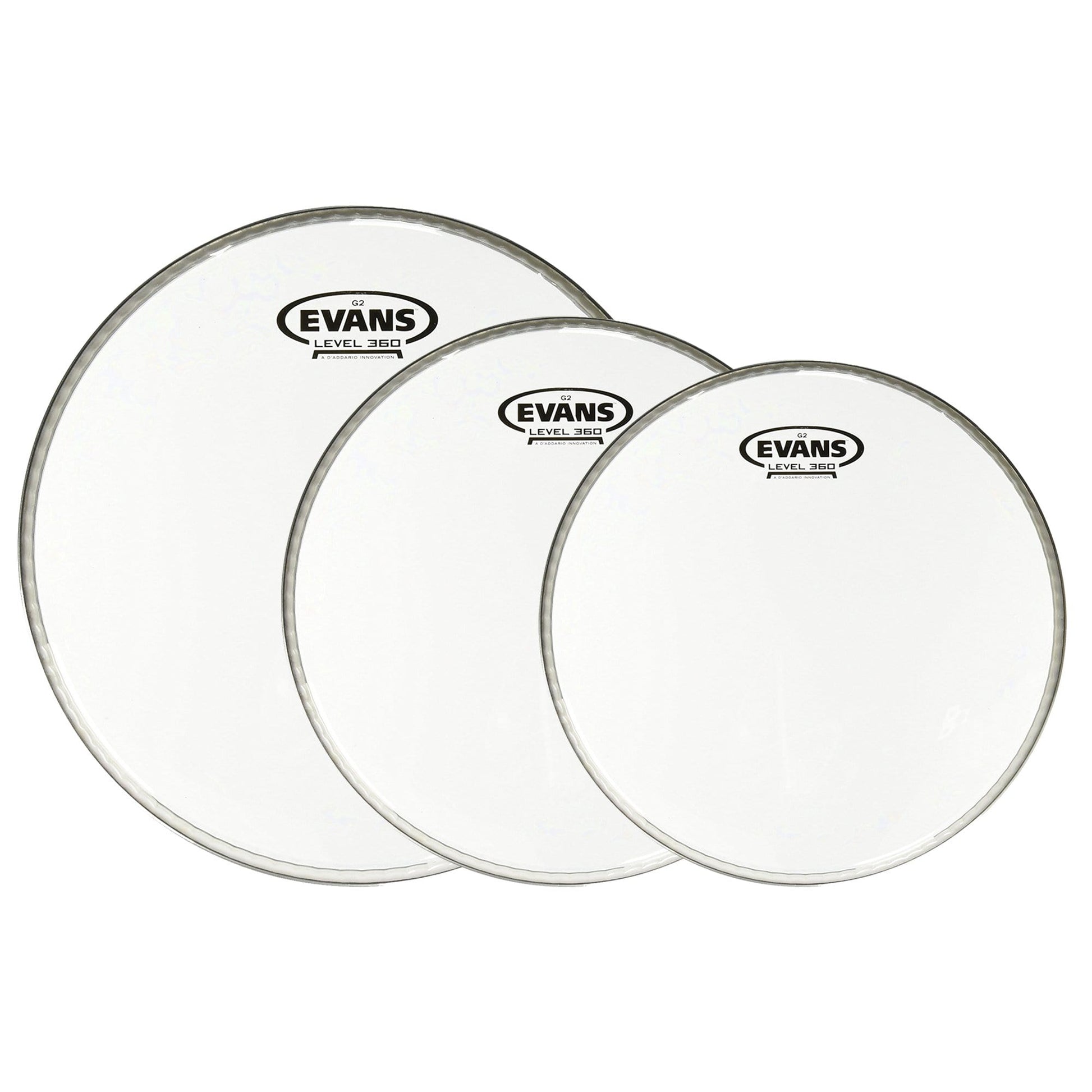 Evans 10/12/16" G2 Clear Drumhead (3 Pack Bundle) Drums and Percussion / Parts and Accessories / Heads