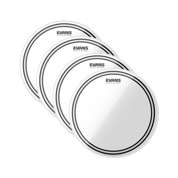 Evans 12" EC Resonant Tom Drum Head (4 Pack Bundle) Chicago Music