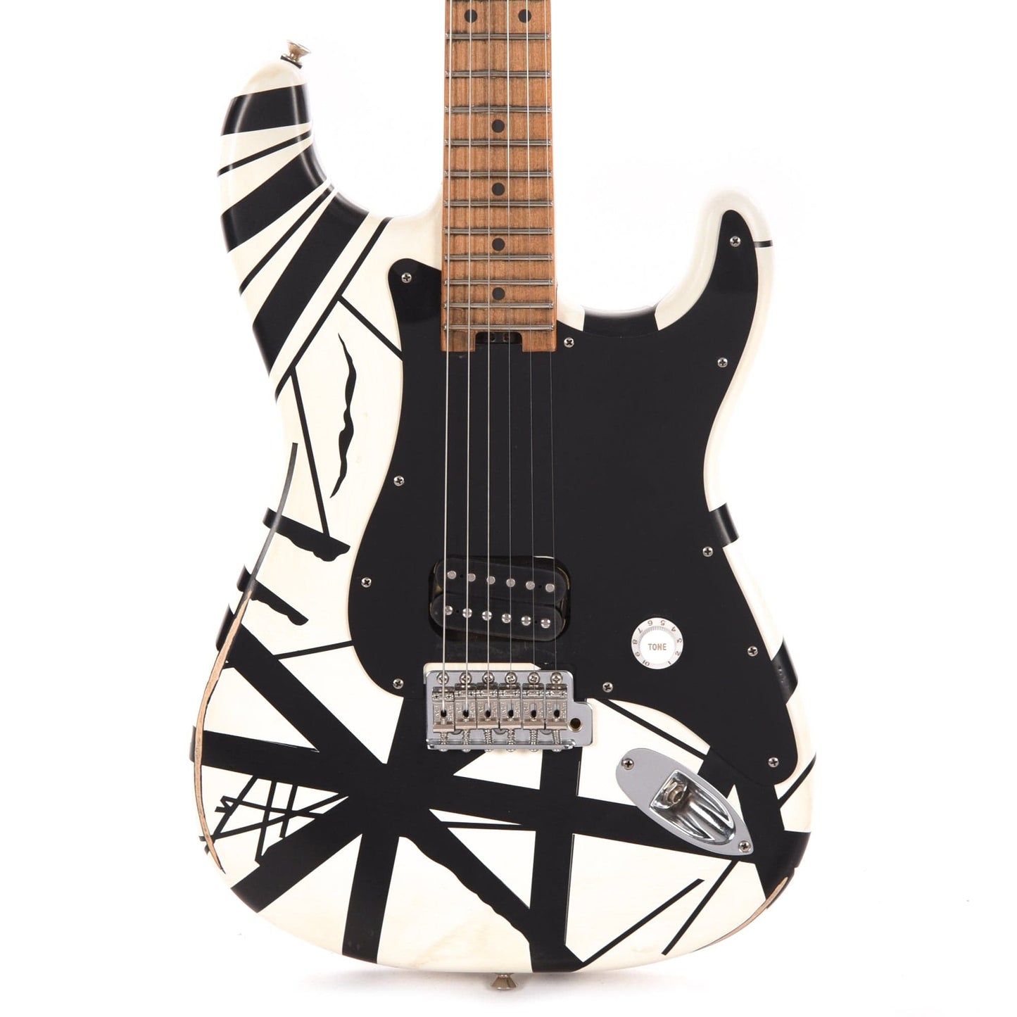 EVH Striped Series '78 Eruption Relic Black w/White Stripes Electric Guitars / Solid Body