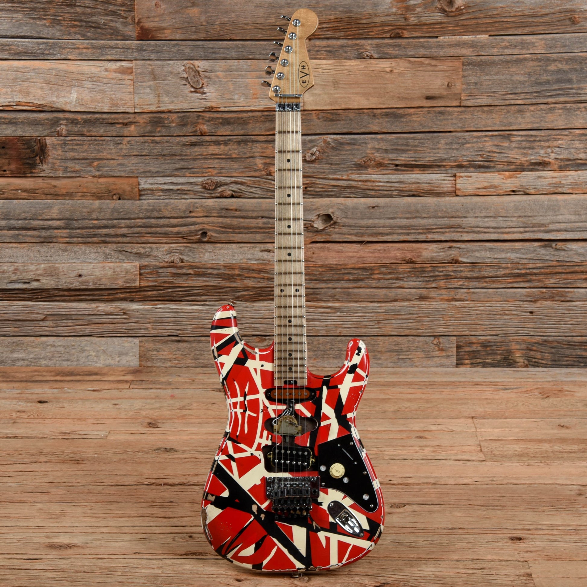 EVH Striped Series Frankie Red White Black Relic Red White Black 2021 Electric Guitars / Solid Body