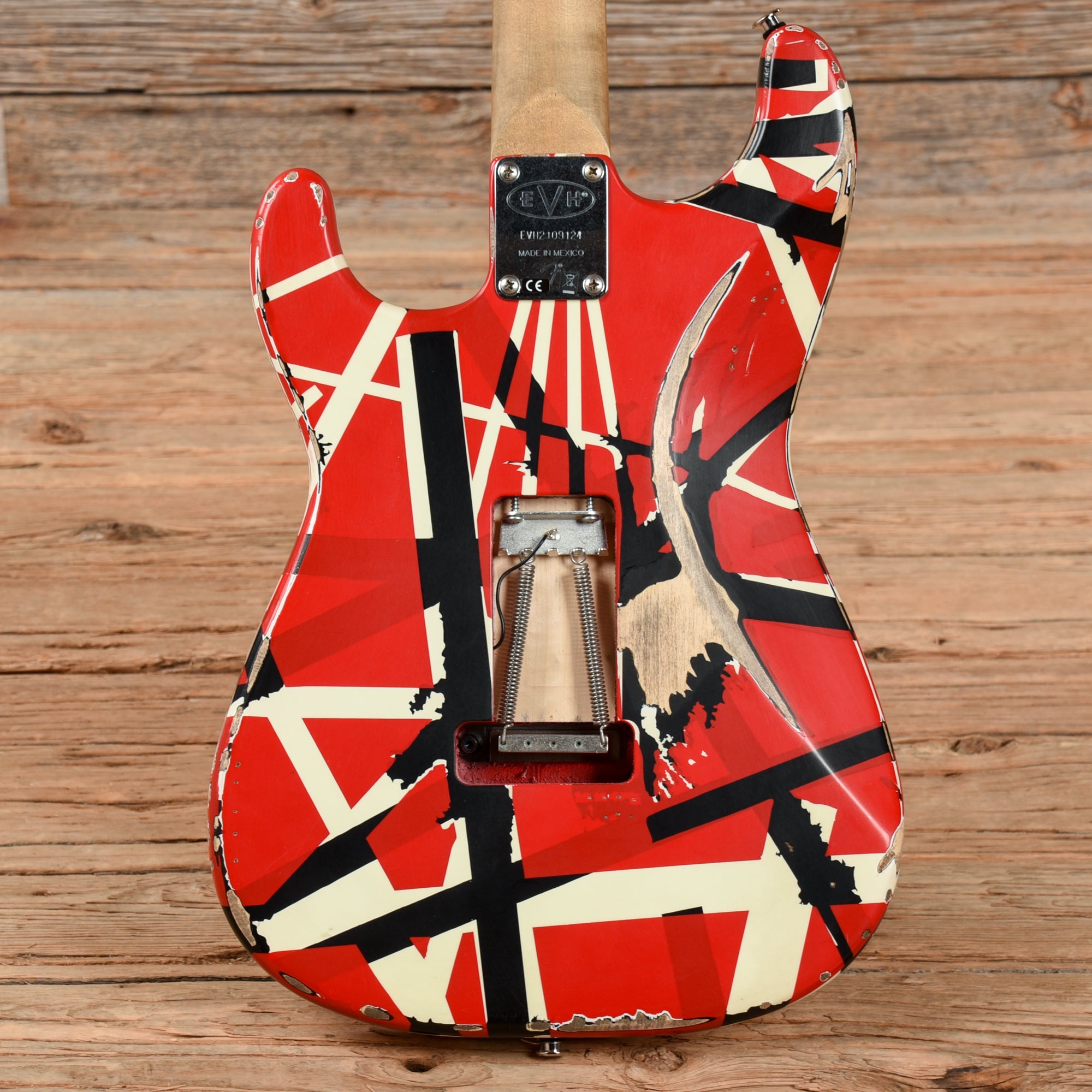 EVH Striped Series Frankie Red / White / Black Stripes Relic 2021 Electric Guitars / Solid Body