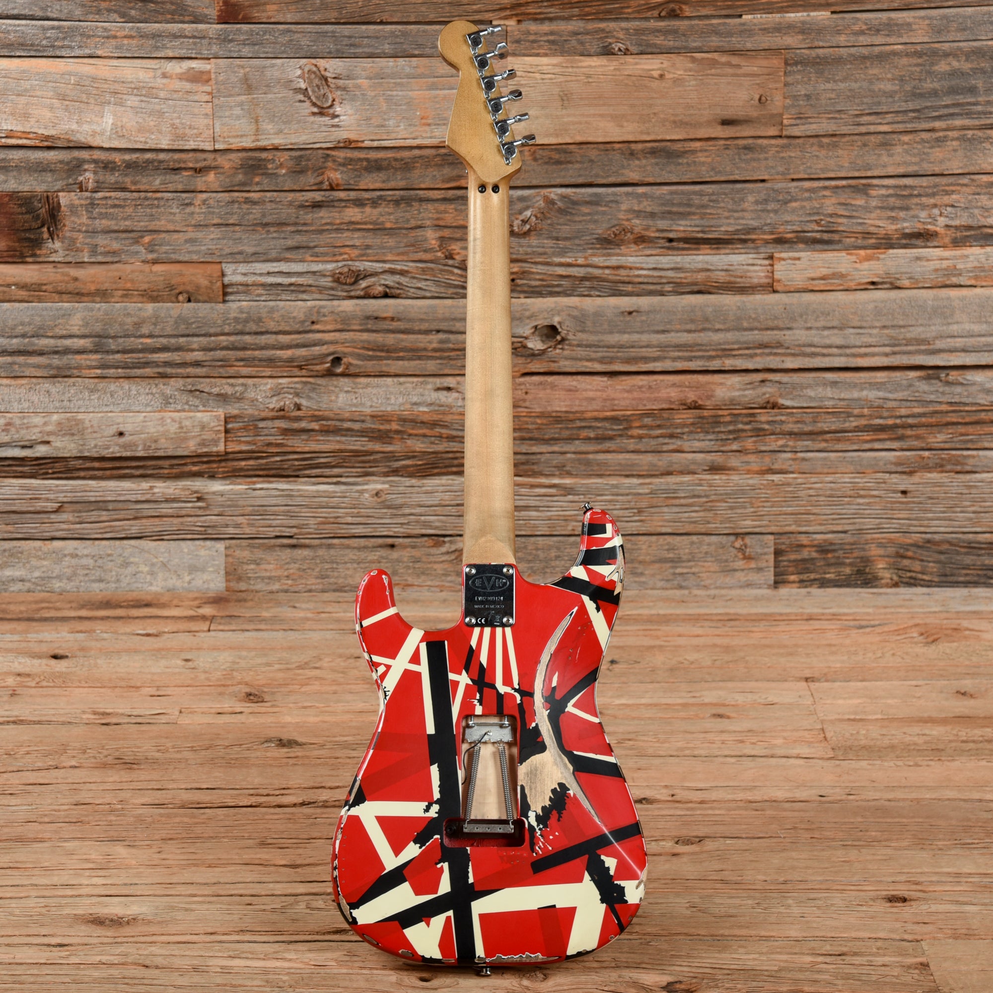 EVH Striped Series Frankie Red / White / Black Stripes Relic 2021 Electric Guitars / Solid Body