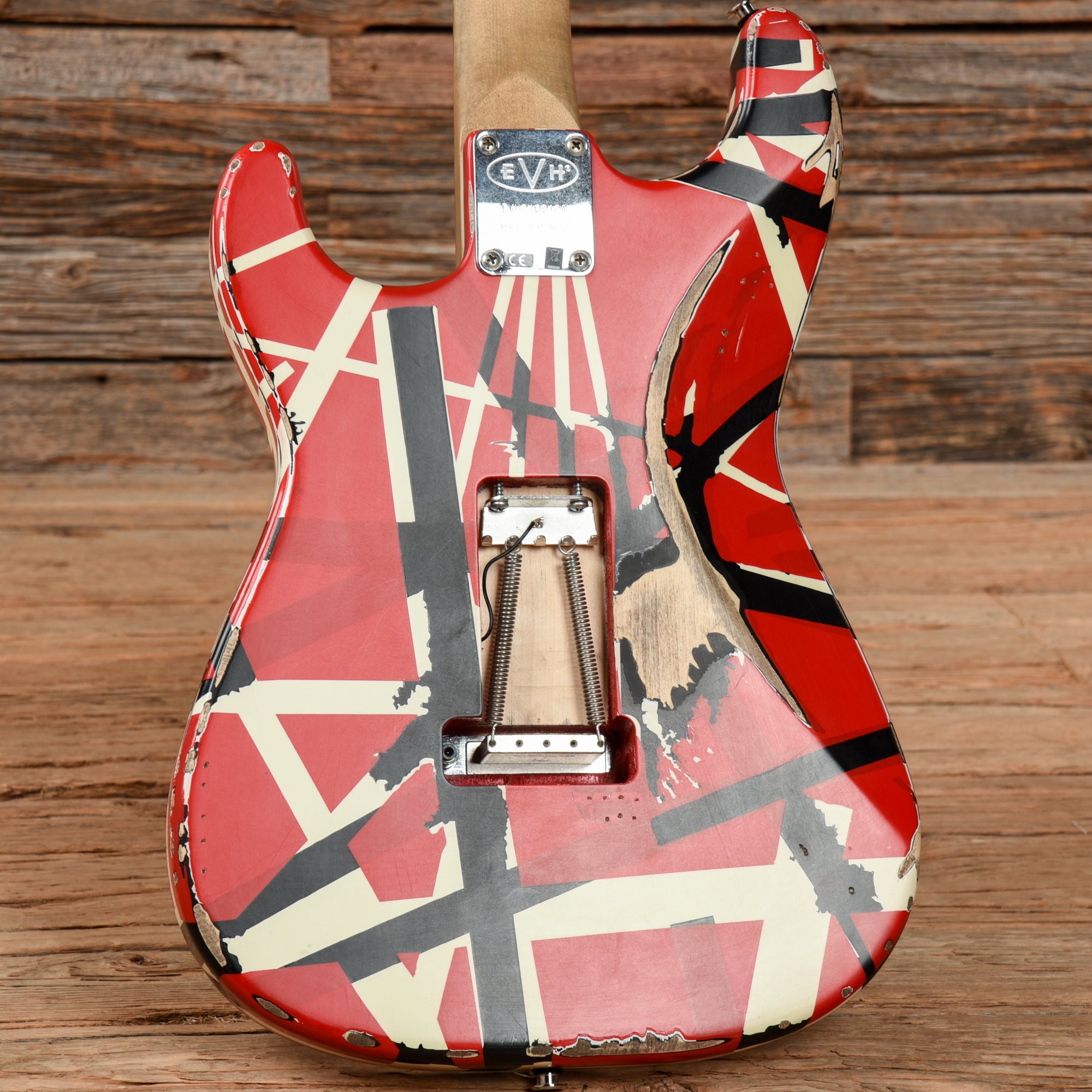 EVH Striped Series Frankie Red / White / Black Stripes Relic 2021 Electric Guitars / Solid Body