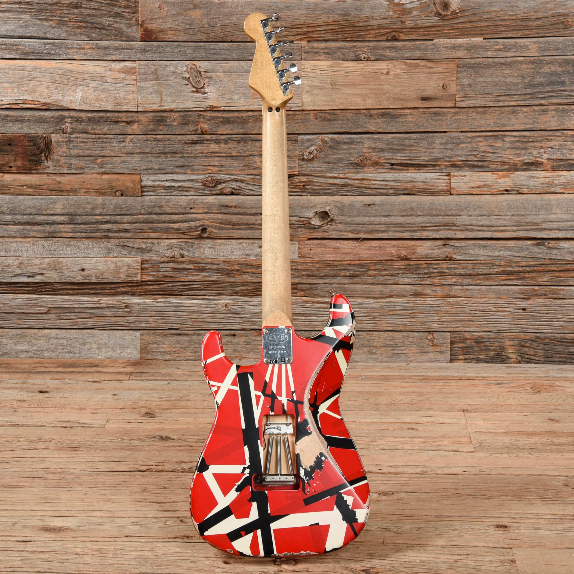 EVH Striped Series Frankie Red / White / Black Stripes Relic 2021 Electric Guitars / Solid Body