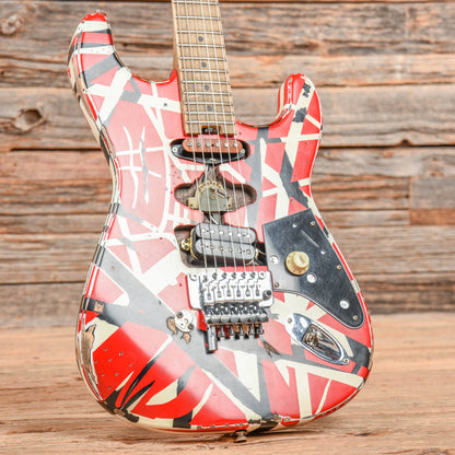 EVH Striped Series Frankie Relic Red / White / Black Stripes 2020 Electric Guitars / Solid Body