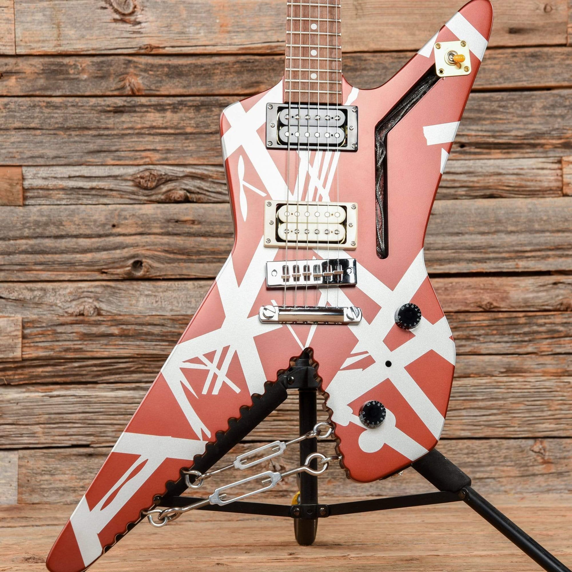 EVH Striped Series Shark Burgundy/Silver Stripes 2019 Electric Guitars / Solid Body
