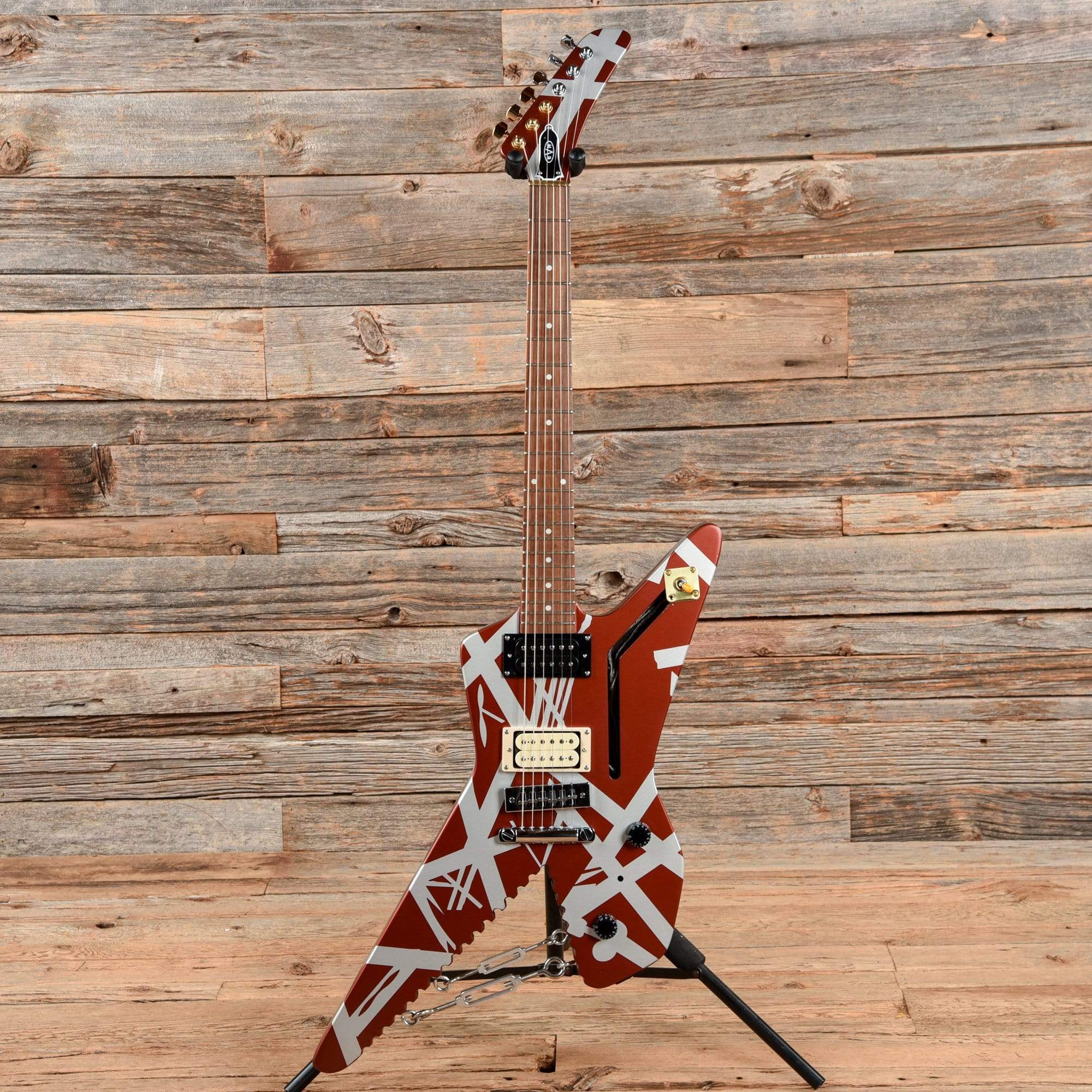 EVH Striped Series Shark Burgundy/Silver Stripes 2019 Electric Guitars / Solid Body