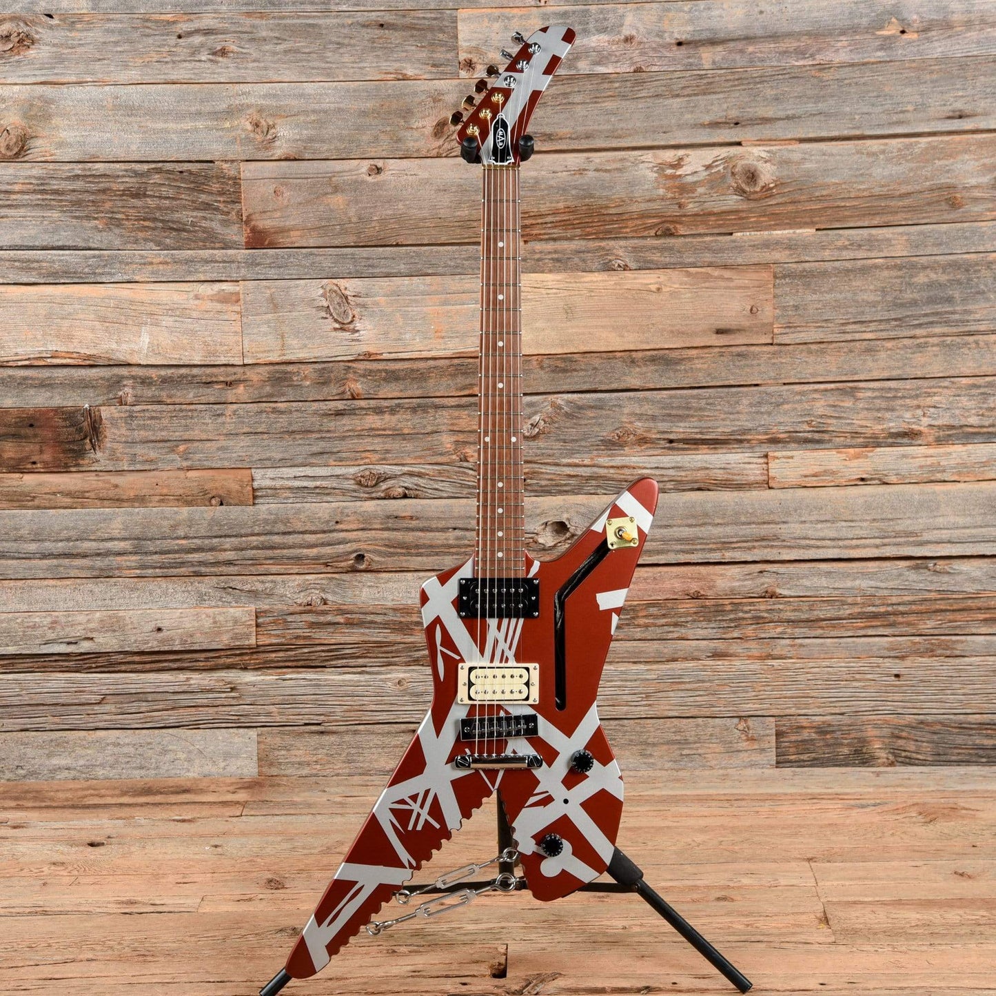 EVH Striped Series Shark Burgundy/Silver Stripes 2019 Electric Guitars / Solid Body