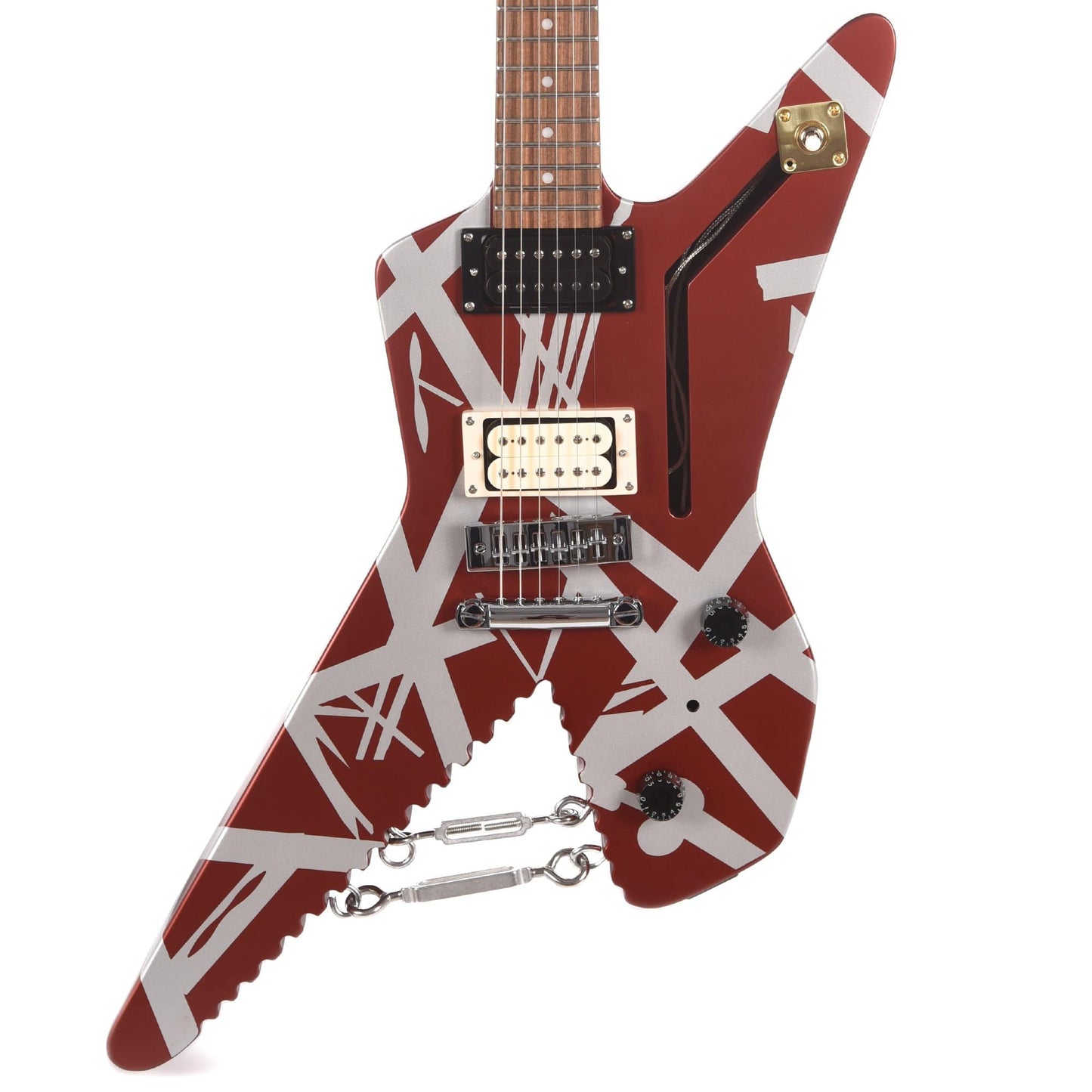 EVH Striped Series Shark Burgundy w/Silver Stripes Electric Guitars / Solid Body