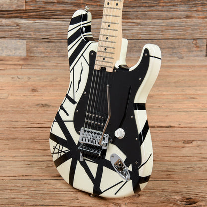 EVH Striped Series White with Black Stripes Electric Guitars / Solid Body