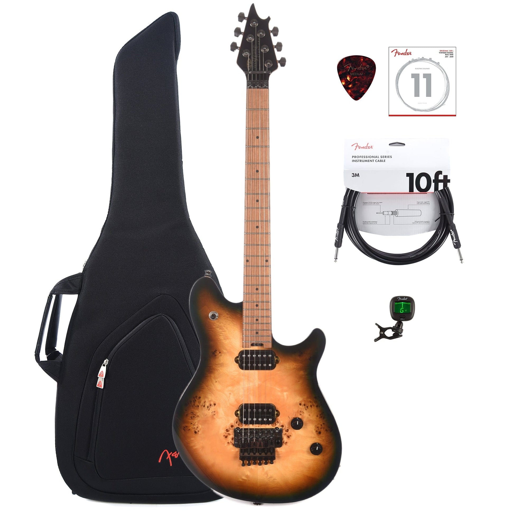 EVH Wolfgang Standard Xotic Midnight Sunset w/Baked Maple Fingerboard w/Gig Bag, Tuner, (1) Cable, Picks and Strings Bundle Electric Guitars / Solid Body