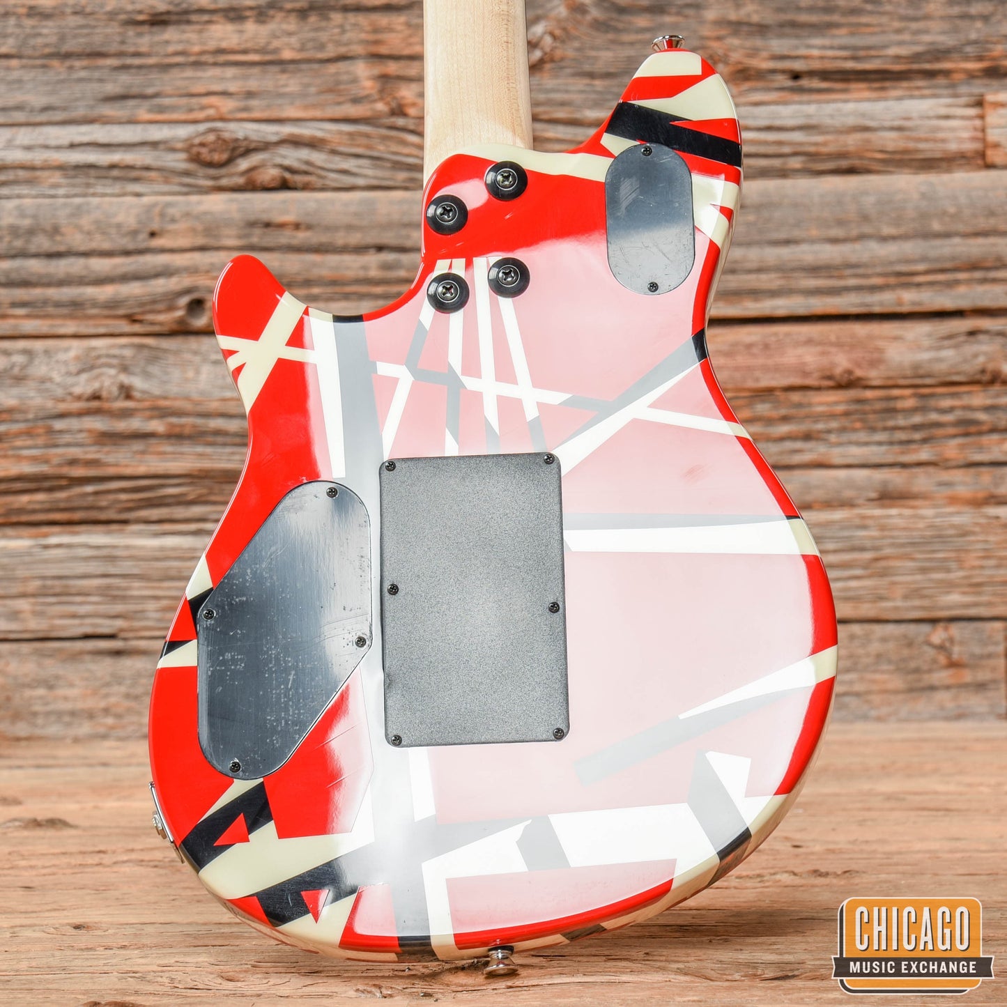 EVH Special, Ebony Fingerboard, Red with Black and White Stripes MIM