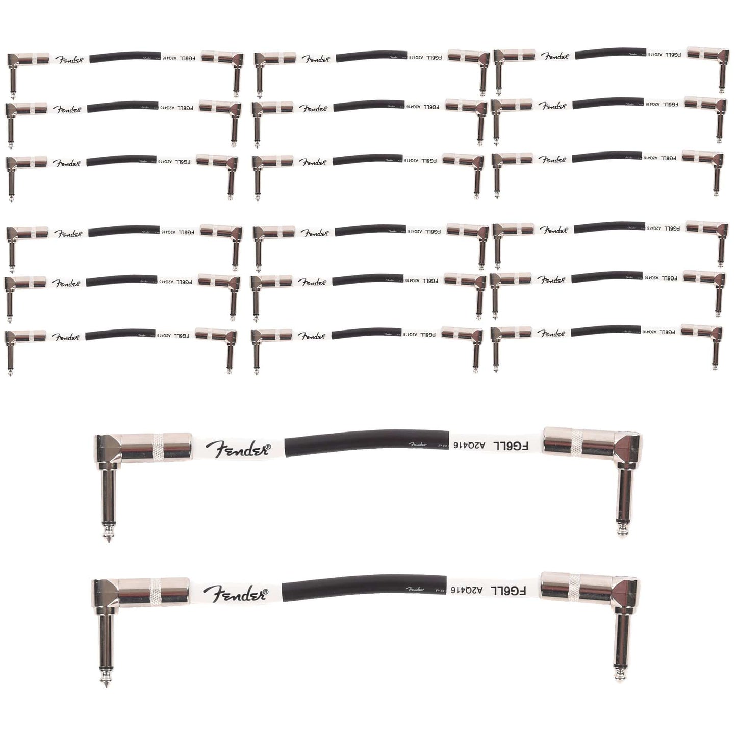 Fender Custom Shop 6" Instrument Patch Cable A/A Black 20 Pack Bundle Accessories / Cables