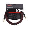 Fender Deluxe 10' Tweed Instrument Cable Oxblood Accessories / Cables