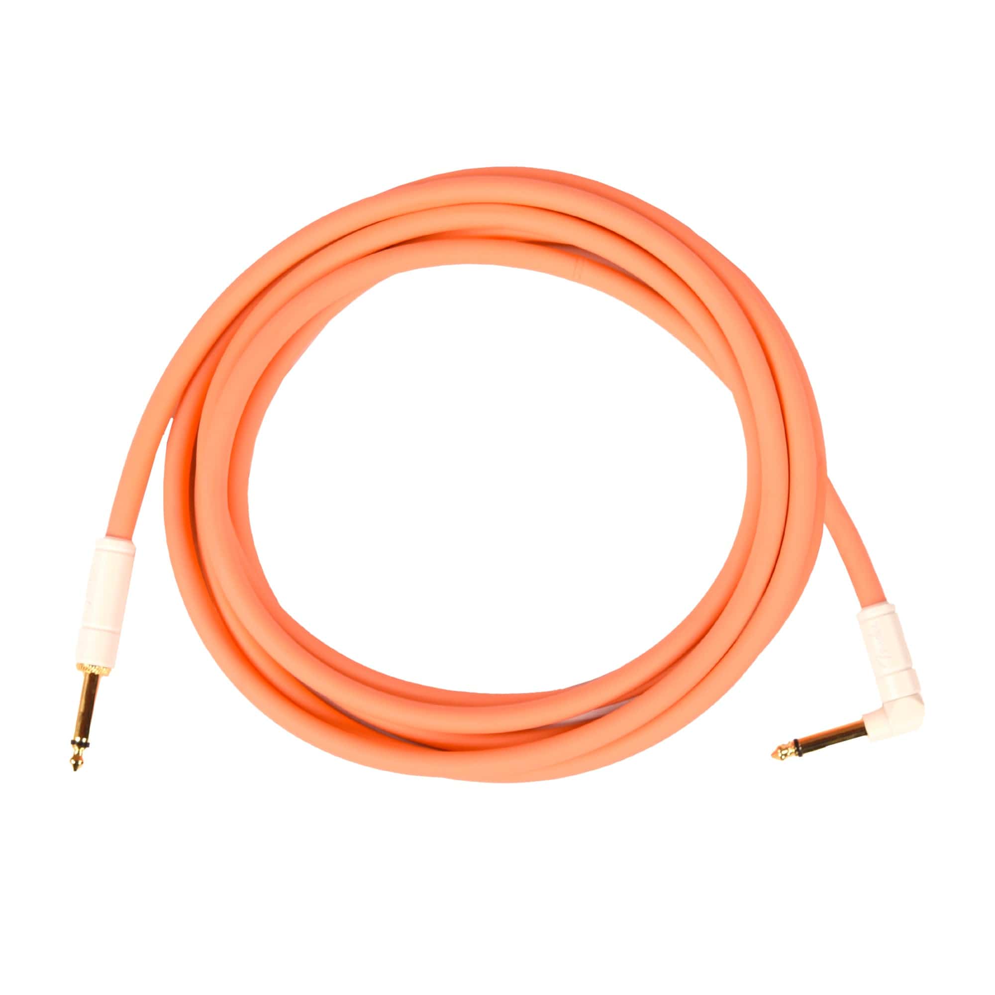 Fender Deluxe Instrument Cable Pacific Peach 10' Angle-Straight Accessories / Cables