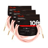 Fender Deluxe Instrument Cable Shell Pink 10' Straight-Straight (CME Exclusive) 3 Pack Bundle Accessories / Cables
