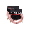 Fender Deluxe Instrument Cable Shell Pink 18.6' Angle-Straight (CME Exclusive) 2 Pack Bundle Accessories / Cables