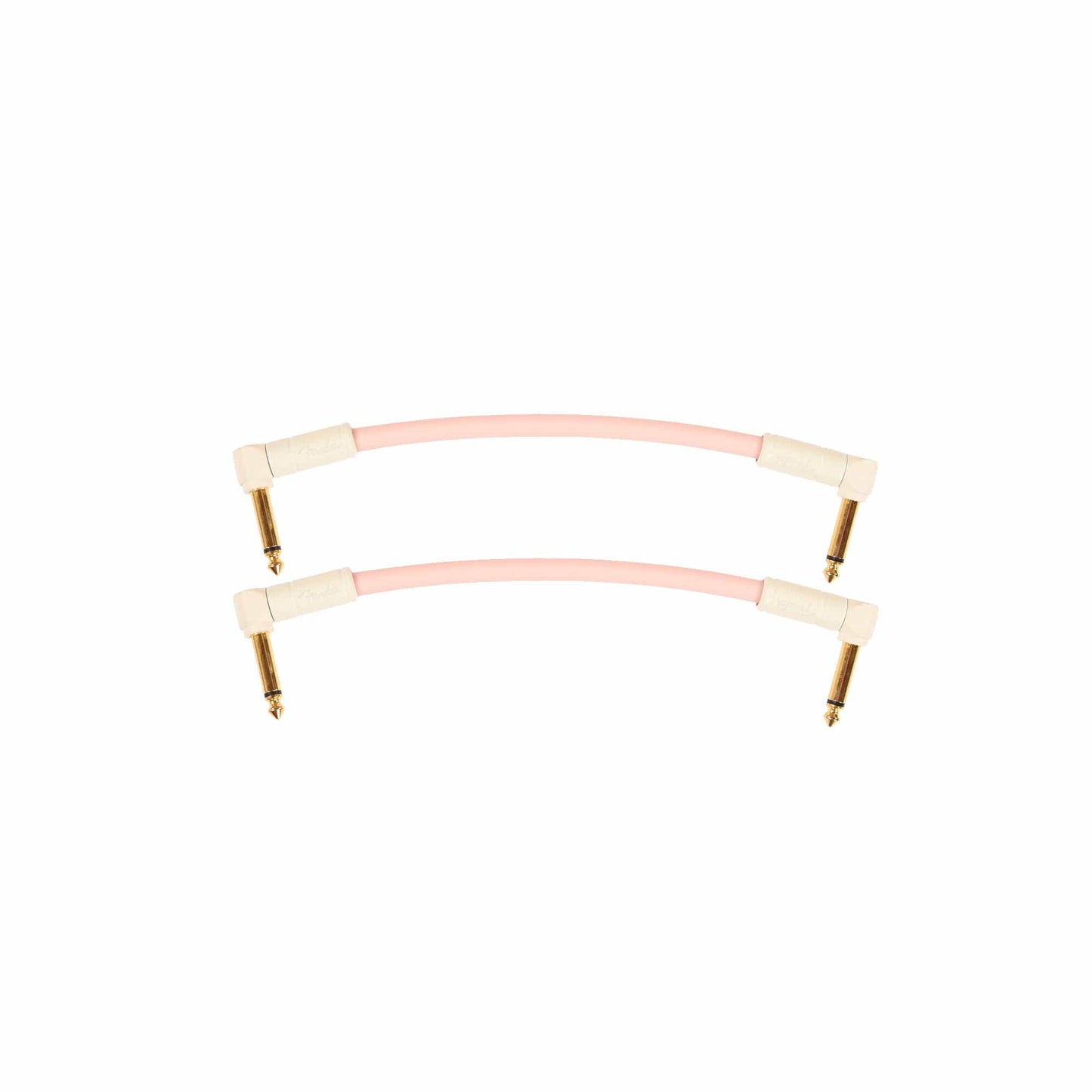 Fender Deluxe Instrument Patch Cable Shell Pink 6" Angle-Angle (CME Exclusive) 2 Pack Bundle Accessories / Cables
