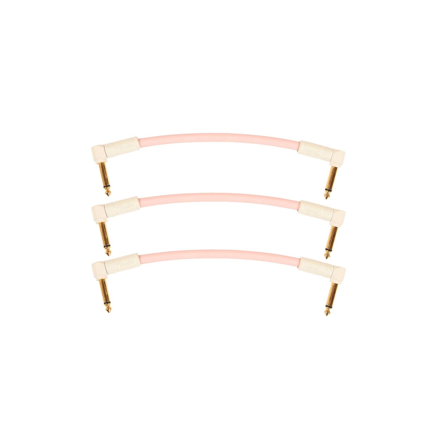 Fender Deluxe Instrument Patch Cable Shell Pink 6" Angle-Angle (CME Exclusive) 3 Pack Bundle Accessories / Cables