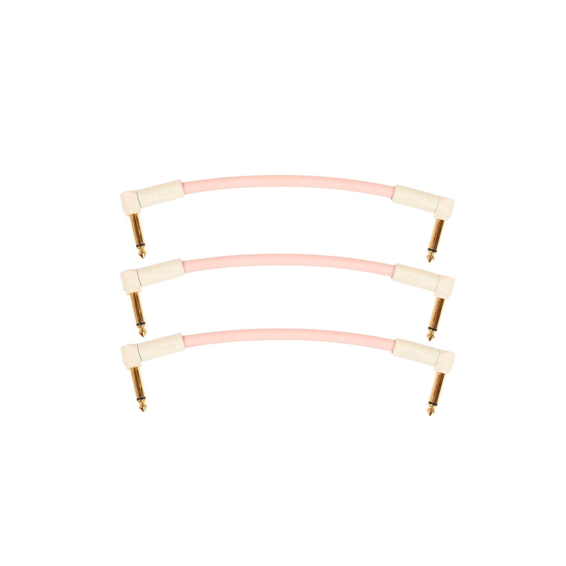 Fender Deluxe Instrument Patch Cable Shell Pink 6" Angle-Angle (CME Exclusive) 3 Pack Bundle Accessories / Cables