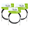 Fender Performance Series Instrument Cable 5' S/S Black 3 Pack Bundle Accessories / Cables