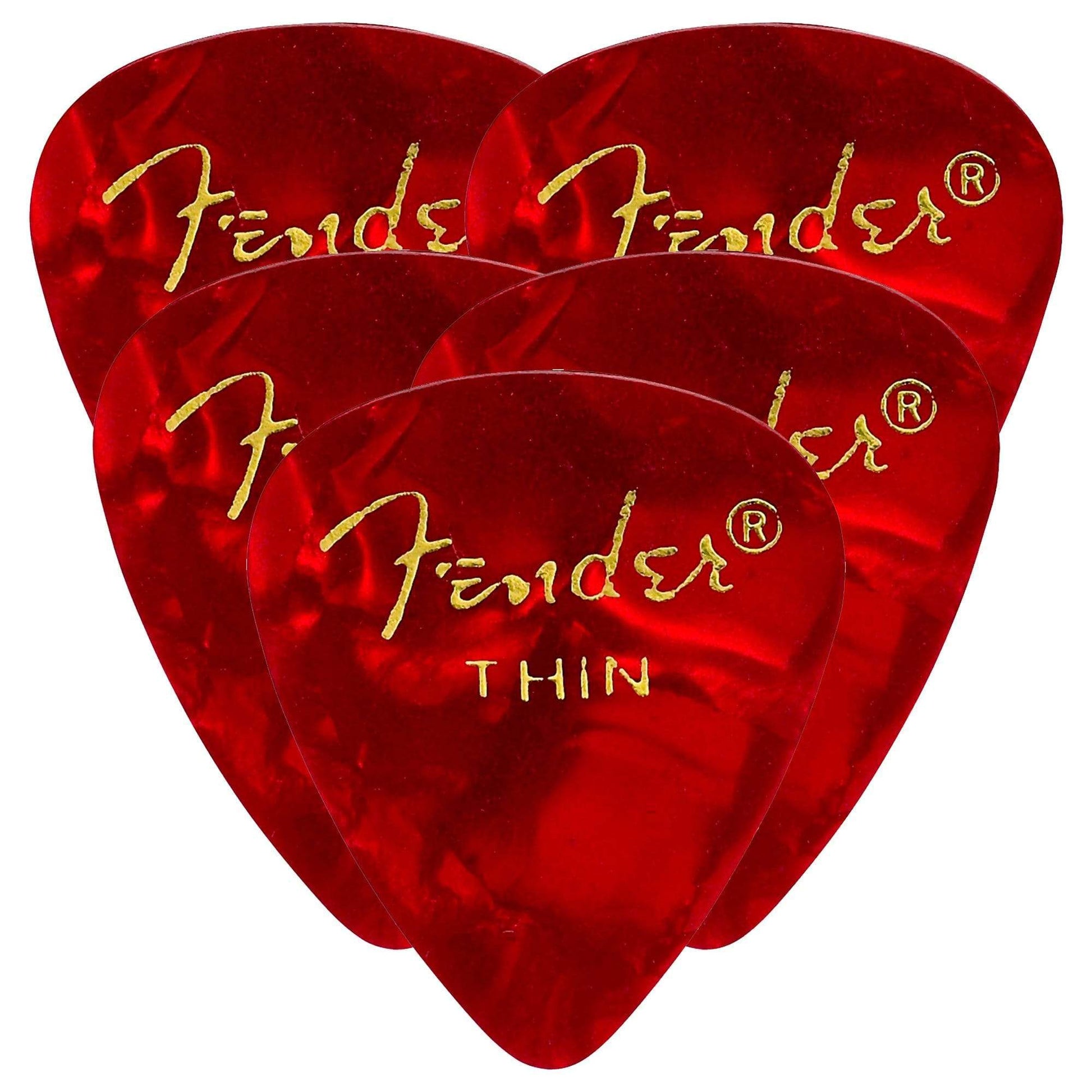 Fender 351 Pick Pack Red MOTO Thin 5 Pack (60) Bundle Accessories / Picks