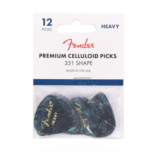 Fender 351 Picks Ocean Turquoise Heavy 4 Pack (48) Bundle Accessories / Picks
