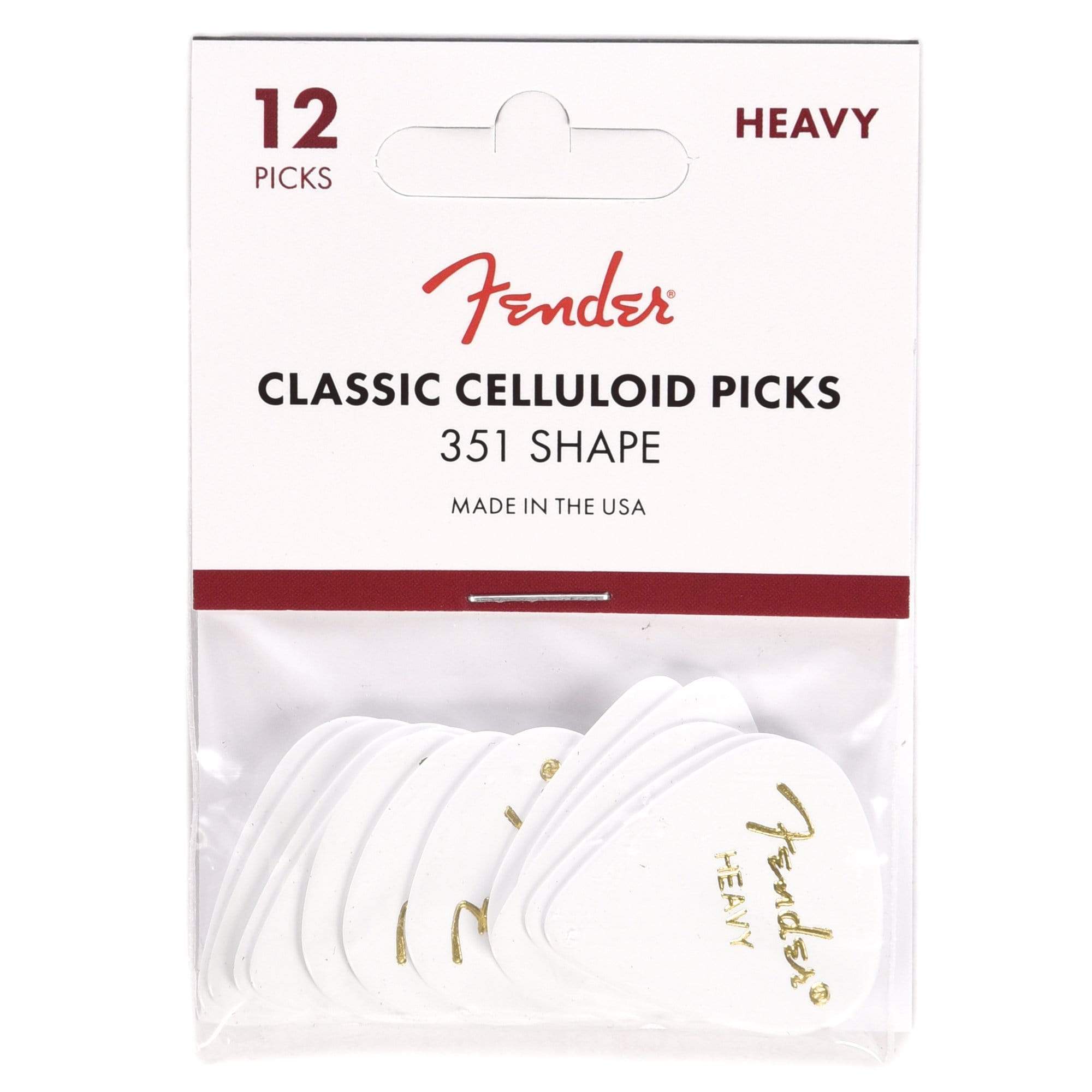 Fender 351 Picks White Heavy 3 Pack (36) Bundle Accessories / Picks