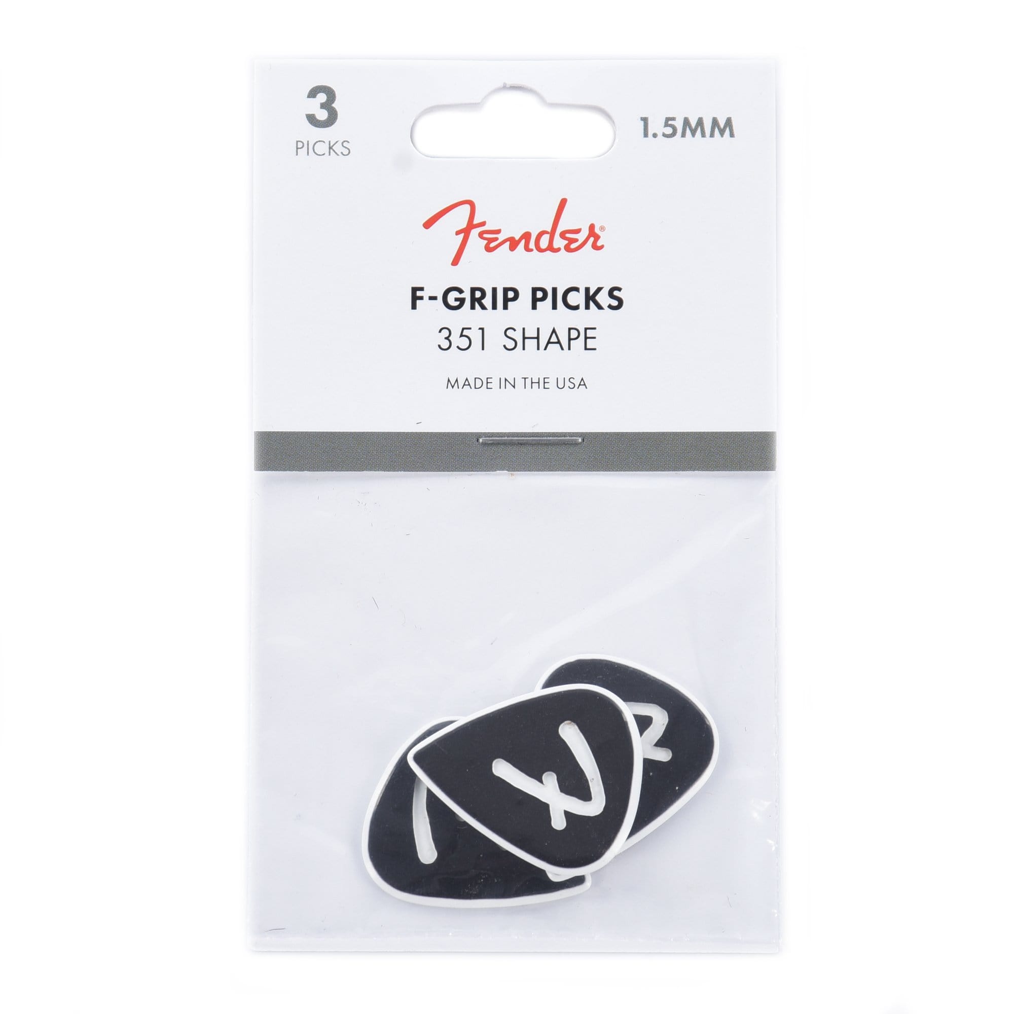 Fender F Grip Picks 351 Black 2 Pack (6) Bundle Accessories / Picks