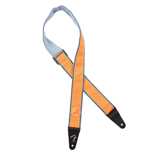 Fender George Harrison Dark Horse Floral Strap Orange 2" Accessories / Straps