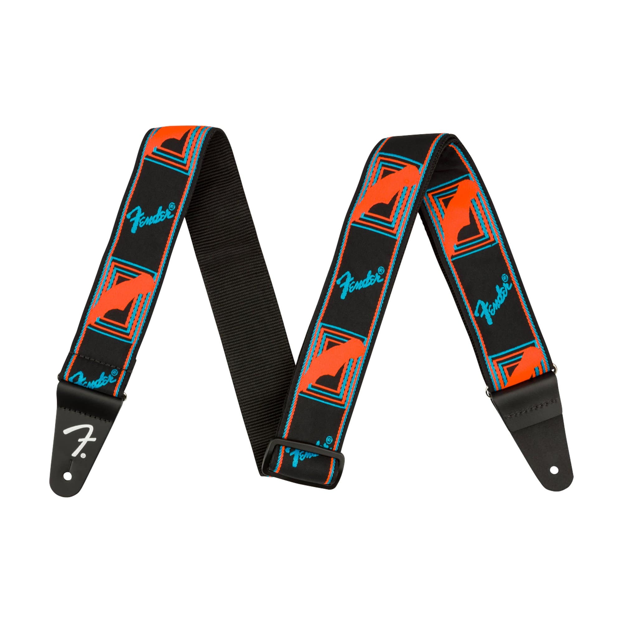 Fender Neon Monogram Guitar Strap Blue/Orange Accessories / Straps