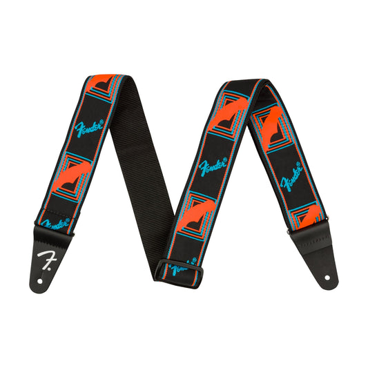 Fender Neon Monogram Guitar Strap Blue/Orange Accessories / Straps
